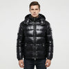 Glansig Quiltad Huva Puffer Jacka