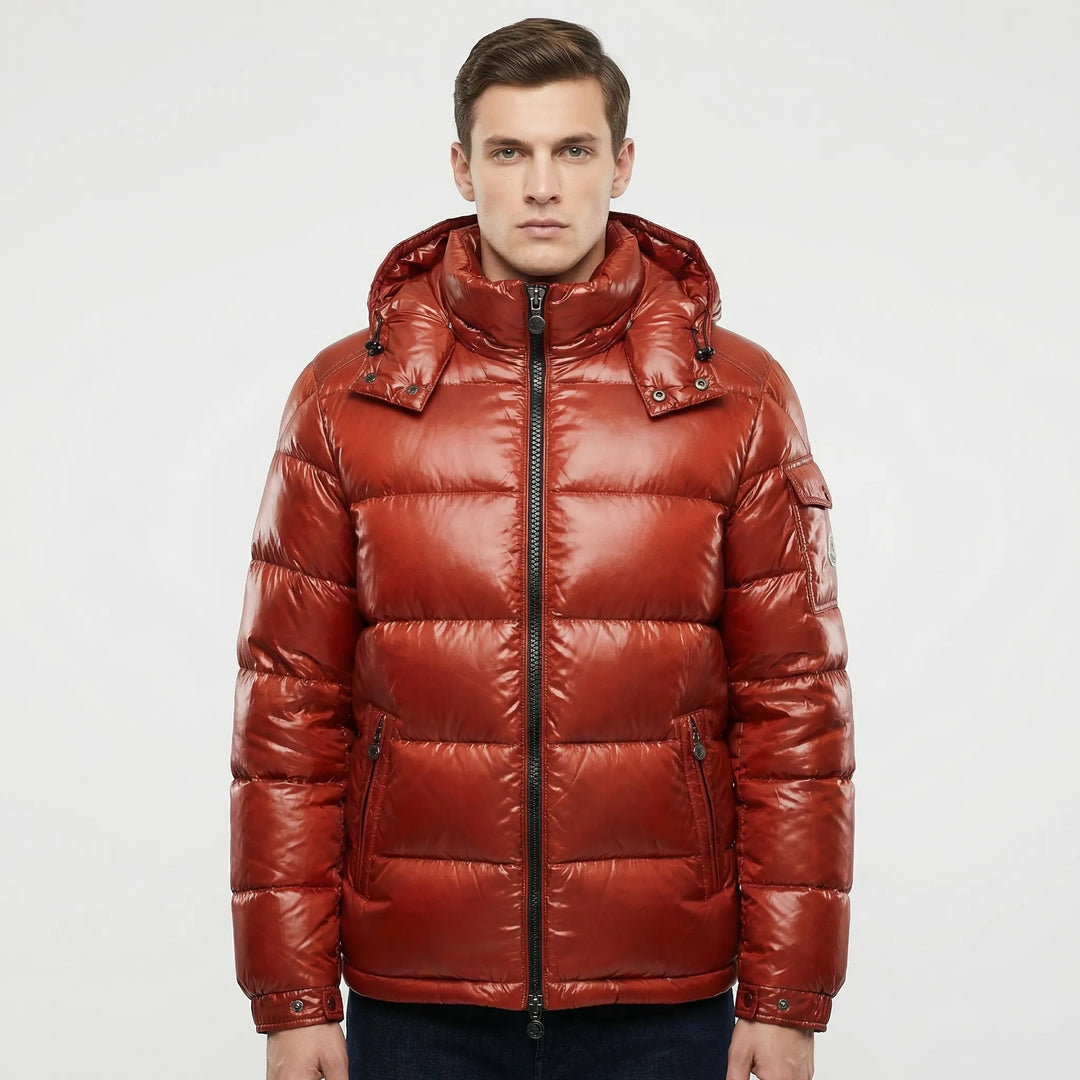 Boltusk - Glossy Quilted Hooded Puffer Jacket