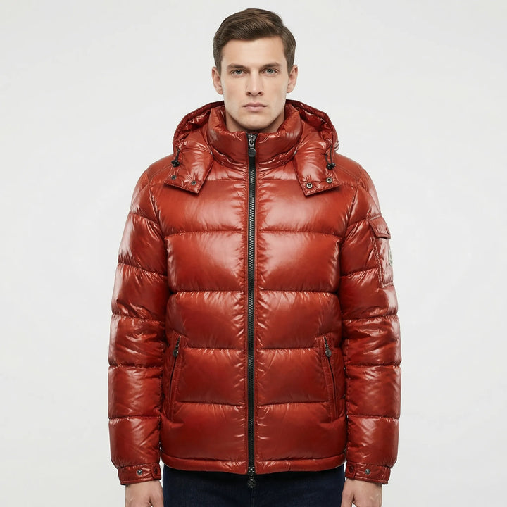 Boltusk - Glossy Quilted Hooded Puffer Jacket