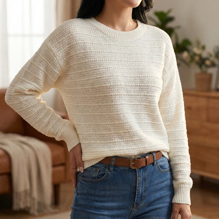 Bowvelle - Relaxed Fit Pullover With Back Bow Detail