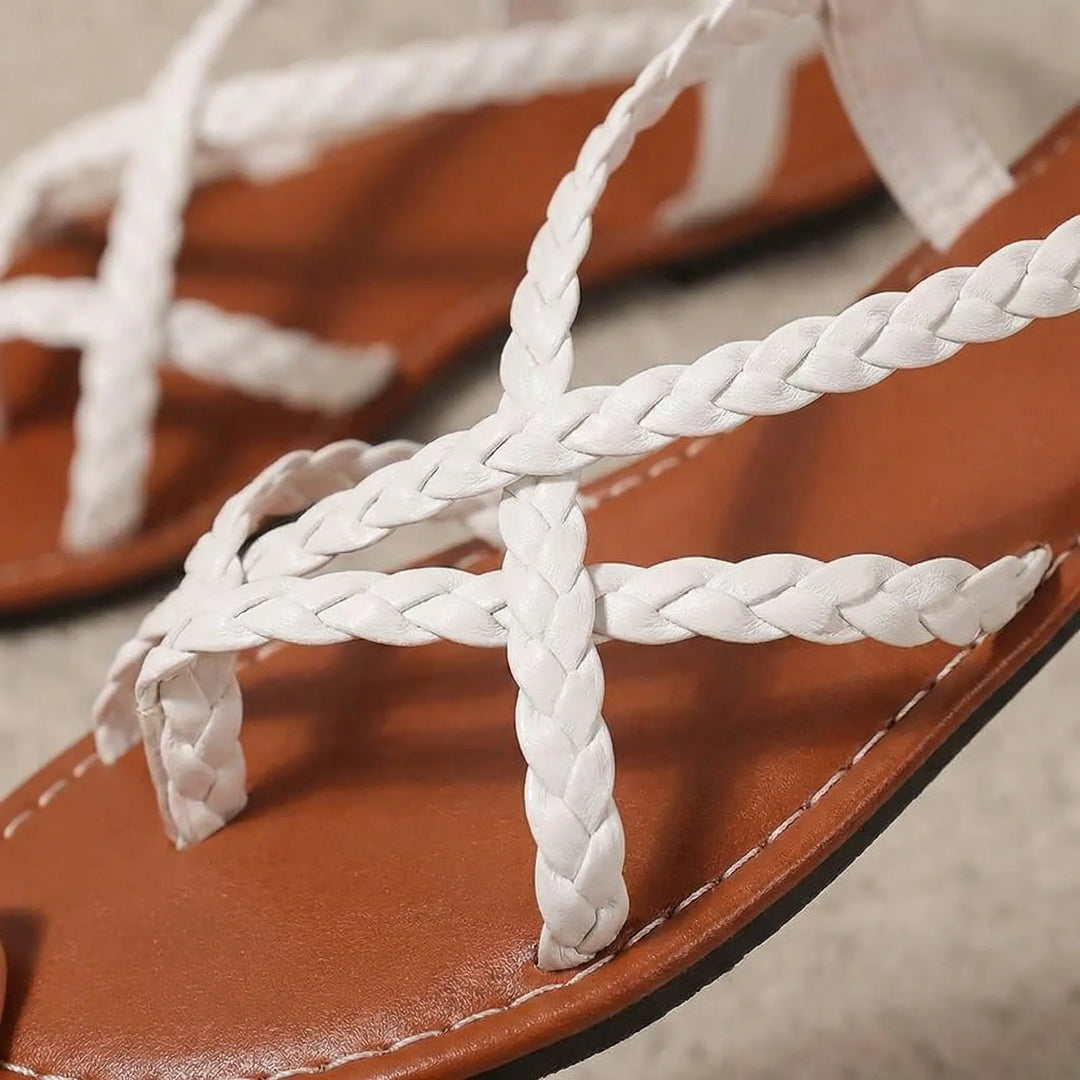 Braidova - Flat Braided Strap Toe-Ring Sandal