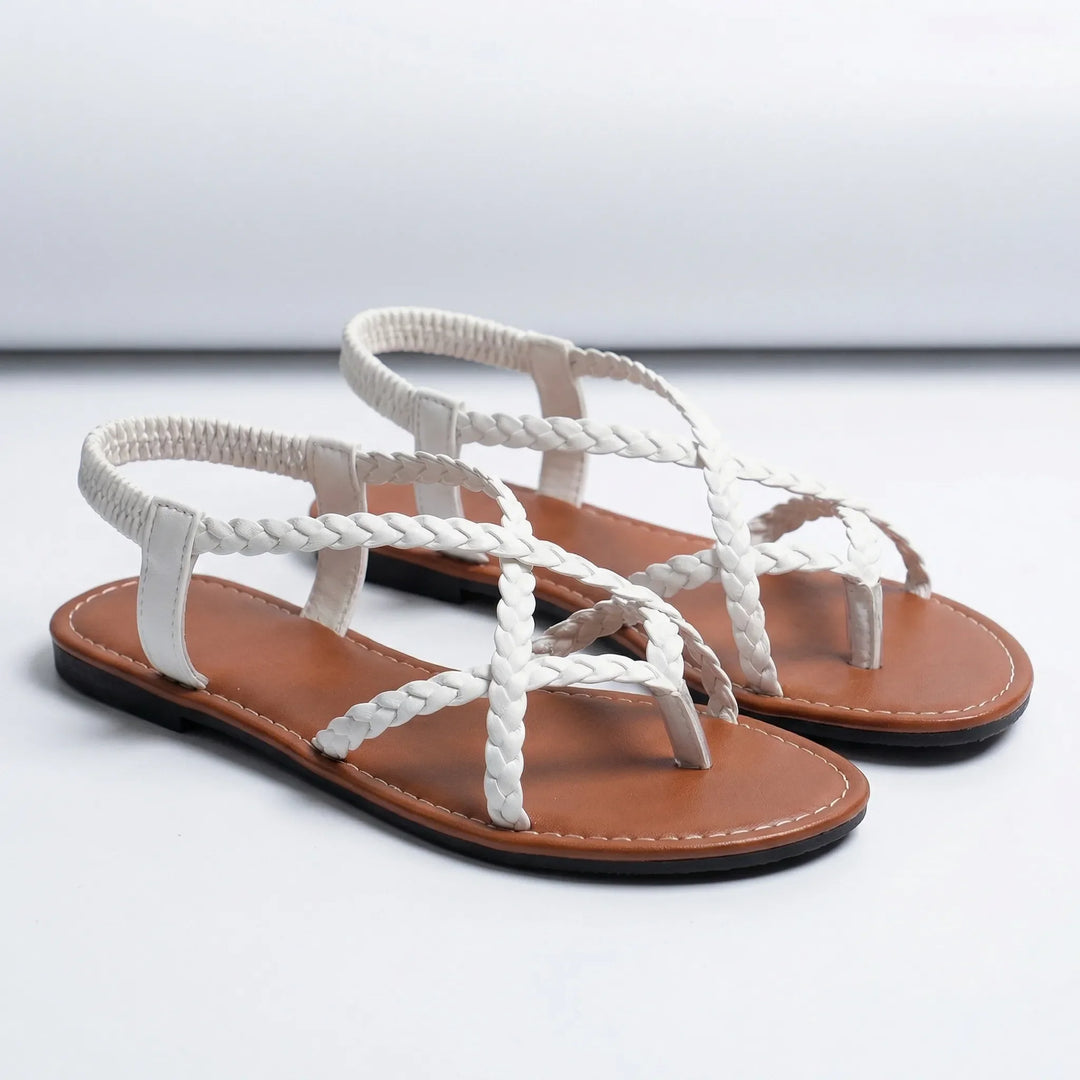 Braidova - Flat Braided Strap Toe-Ring Sandal