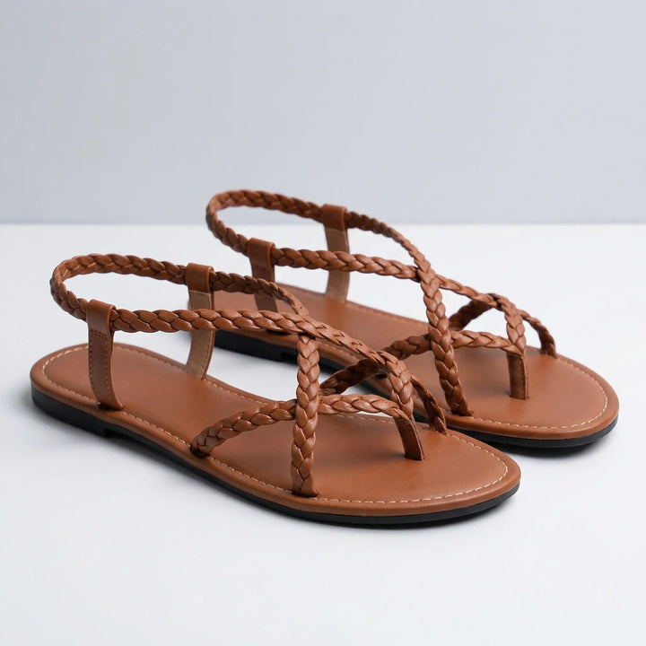 Braidova - Flat Braided Strap Toe-Ring Sandal
