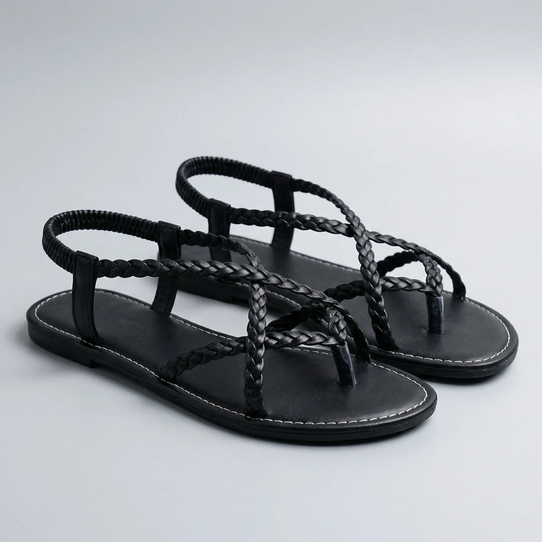 Braidova - Flat Braided Strap Toe-Ring Sandal