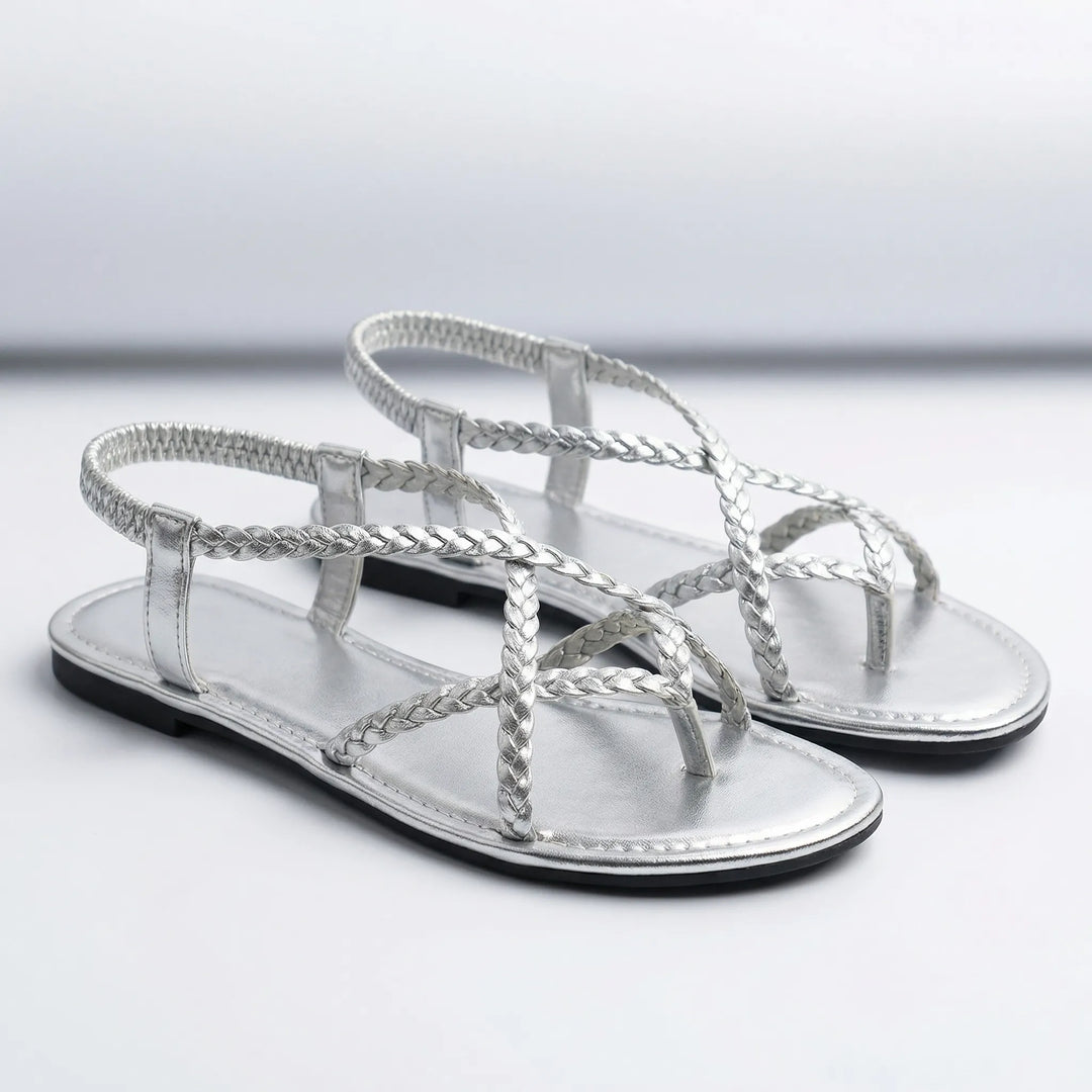 Braidova - Flat Braided Strap Toe-Ring Sandal