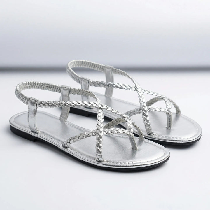 Braidova - Flat Braided Strap Toe-Ring Sandal