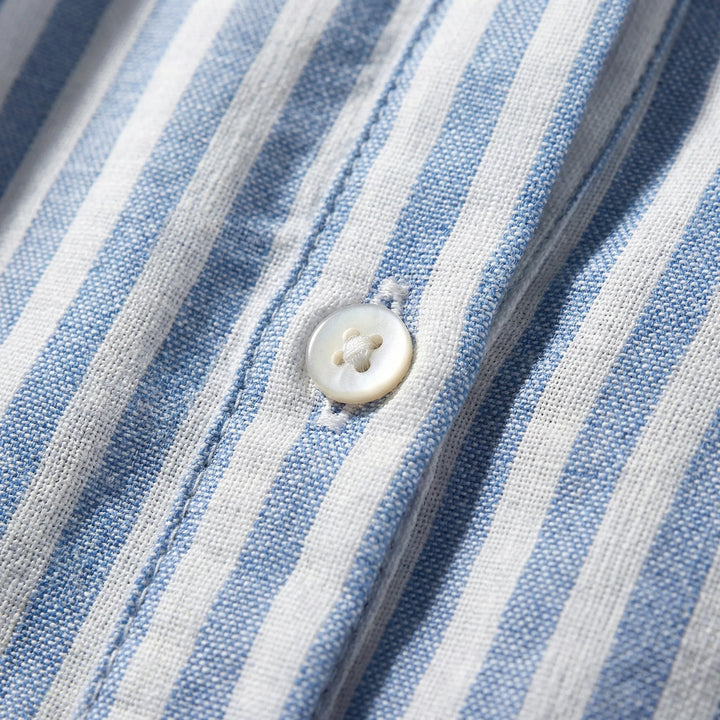 Breezelle - Tiered Striped Button-Front Dress