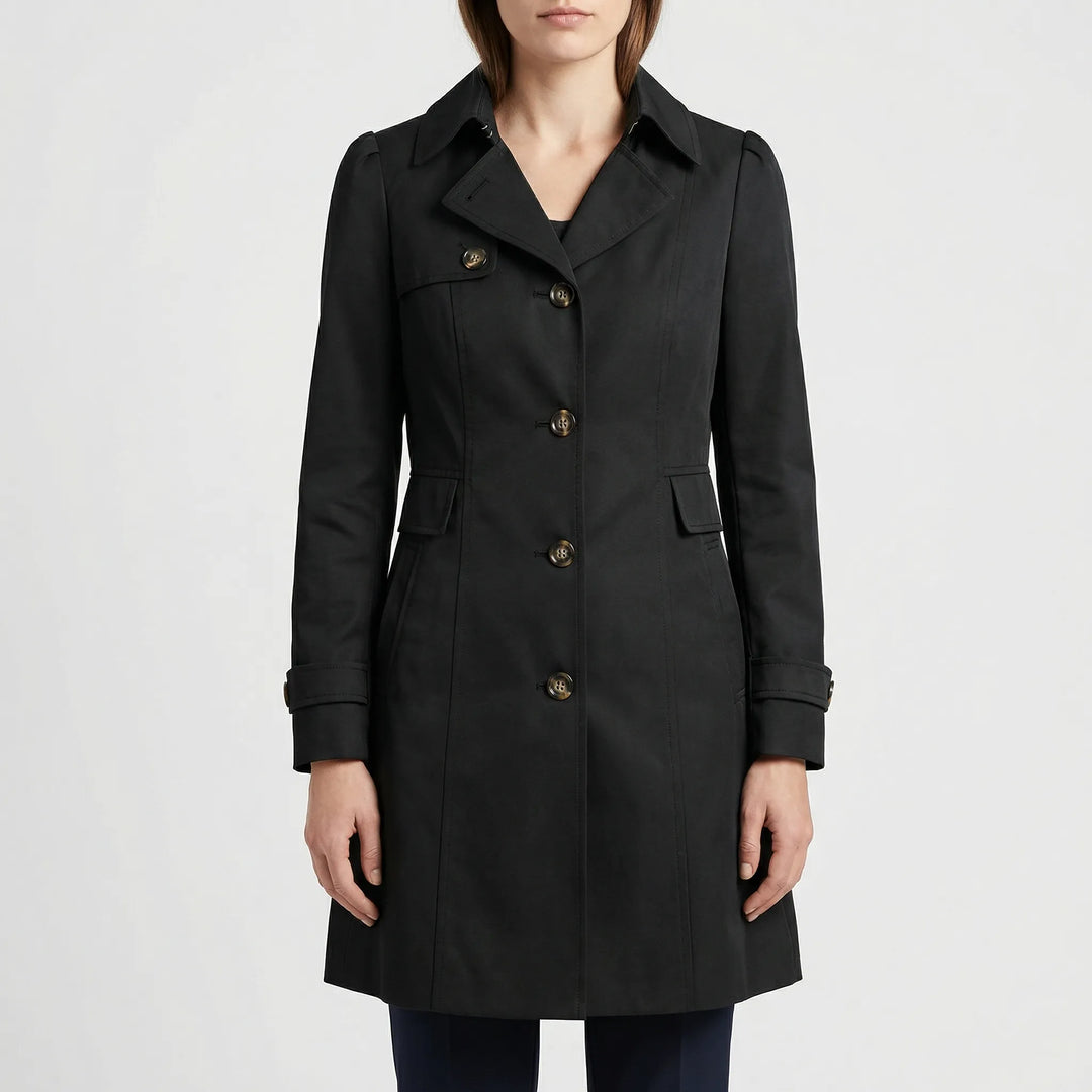 Brellova - Mid-Length Single-Breasted Trench Coat