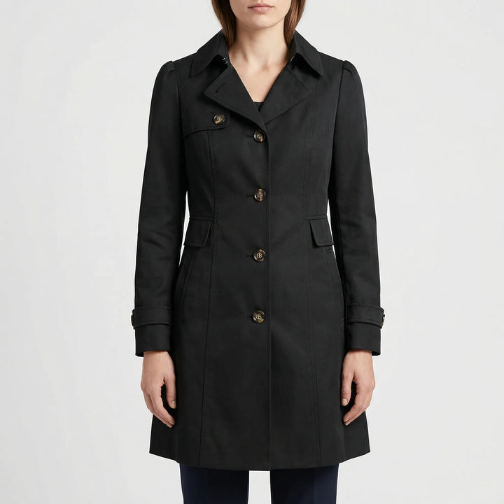 Brellova - Mid-Length Single-Breasted Trench Coat