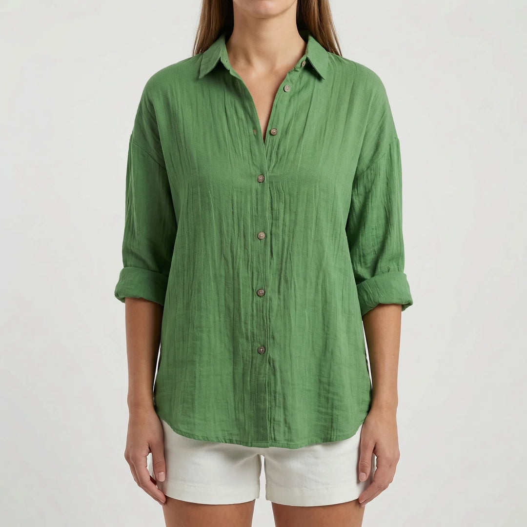 Brentelle - Relaxed Button-Down Long Sleeve Shirt