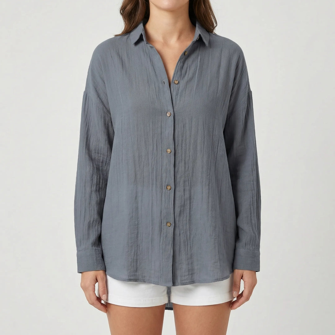 Brentelle - Relaxed Button-Down Long Sleeve Shirt