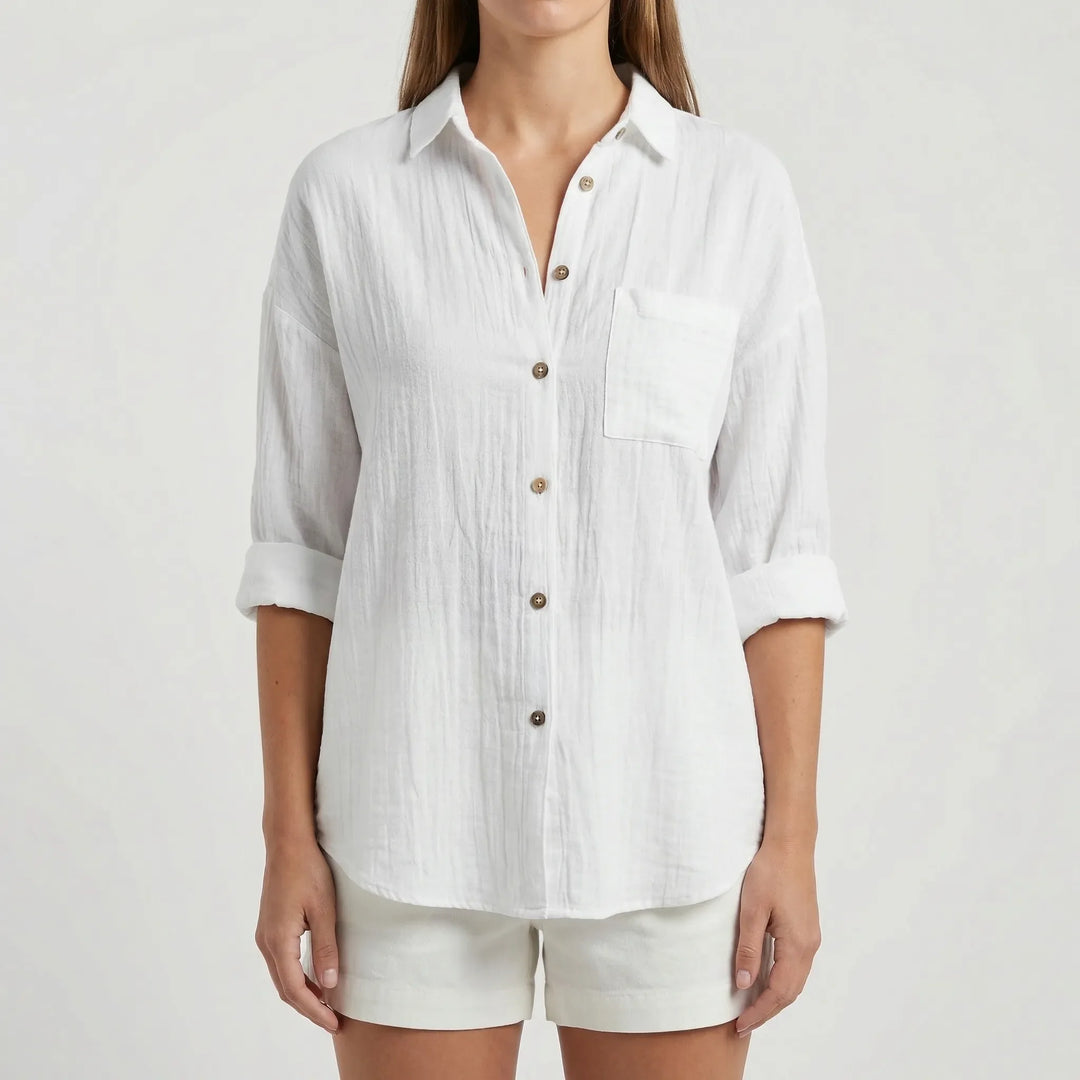 Brentelle - Relaxed Button-Down Long Sleeve Shirt