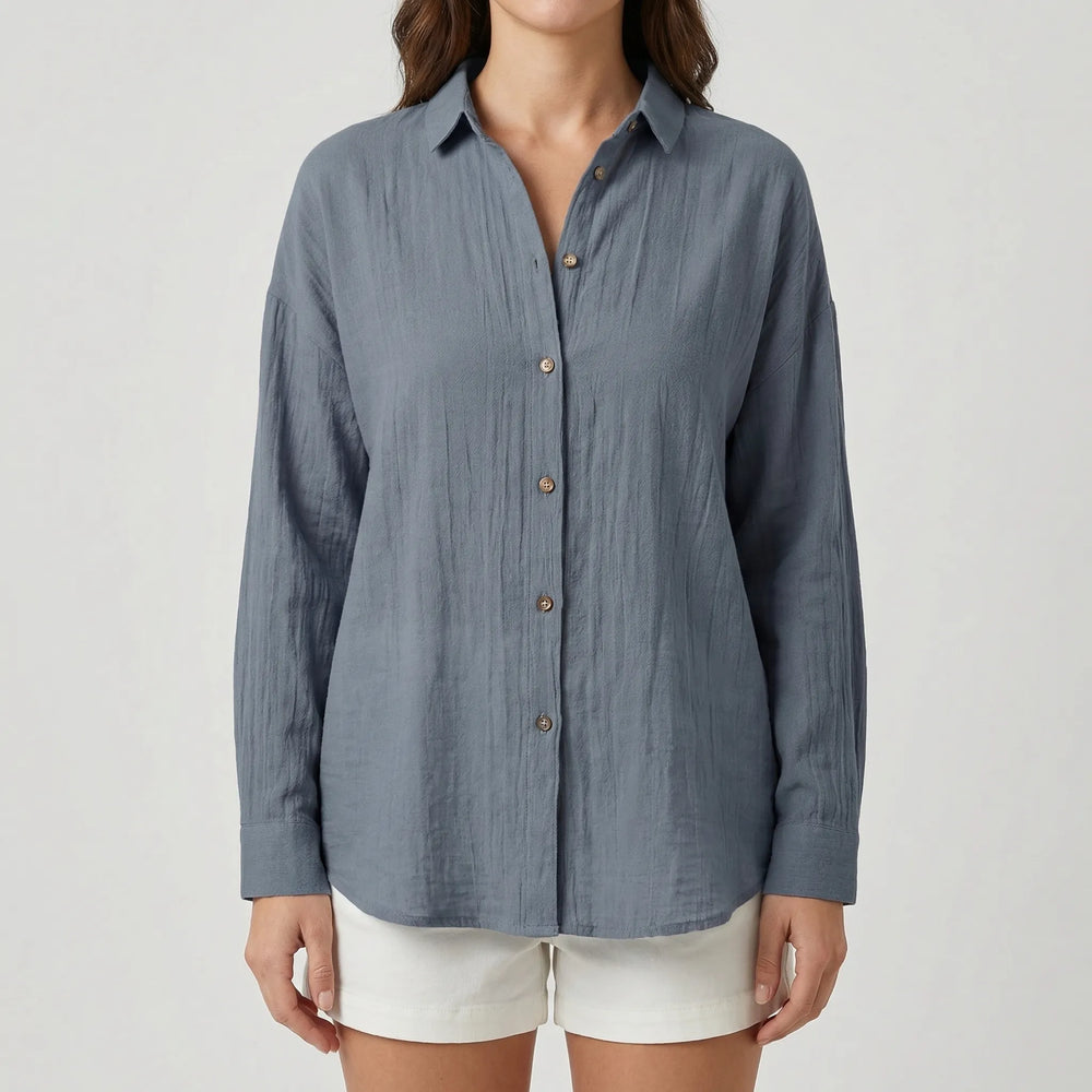 Brentelle - Relaxed Button-Down Long Sleeve Shirt