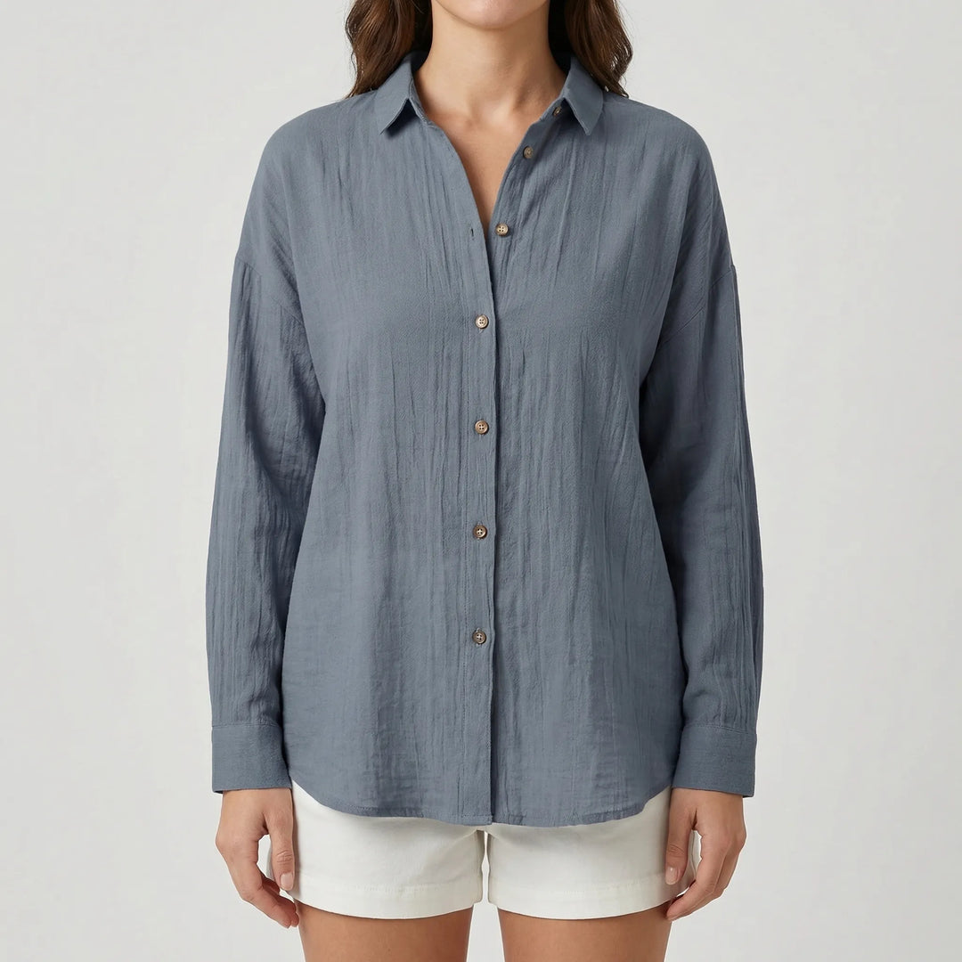 Brentelle - Relaxed Button-Down Long Sleeve Shirt