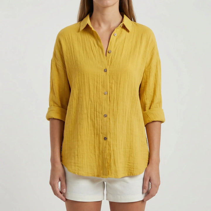 Brentelle - Relaxed Button-Down Long Sleeve Shirt