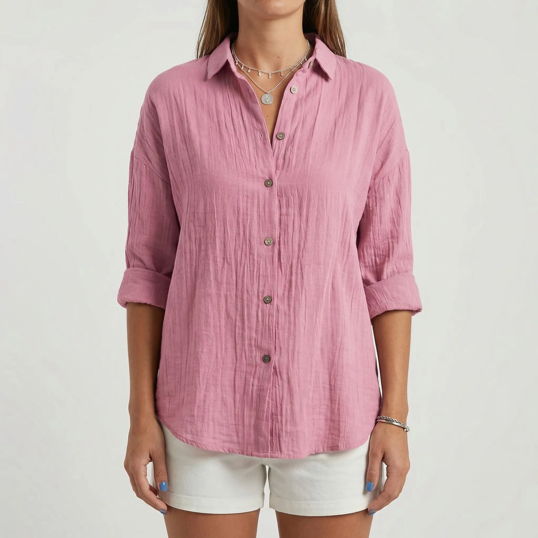 Brentelle - Relaxed Button-Down Long Sleeve Shirt