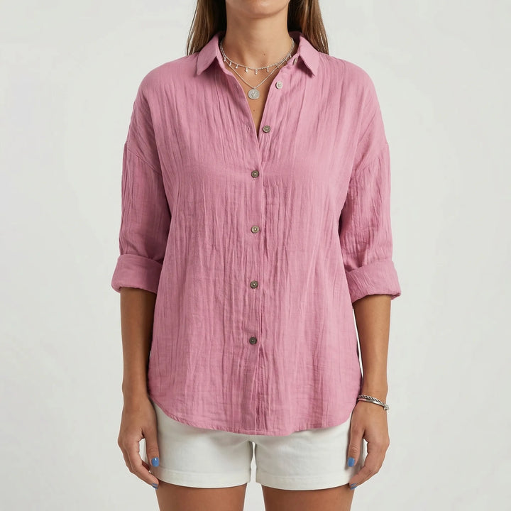 Brentelle - Relaxed Button-Down Long Sleeve Shirt