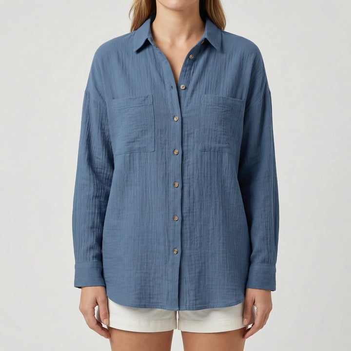 Brentelle - Relaxed Button-Down Long Sleeve Shirt
