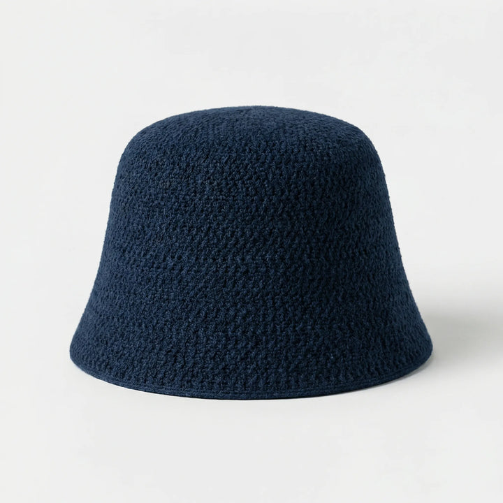 Brevala - Wide-Brim Hollow-Knit Bucket Hat