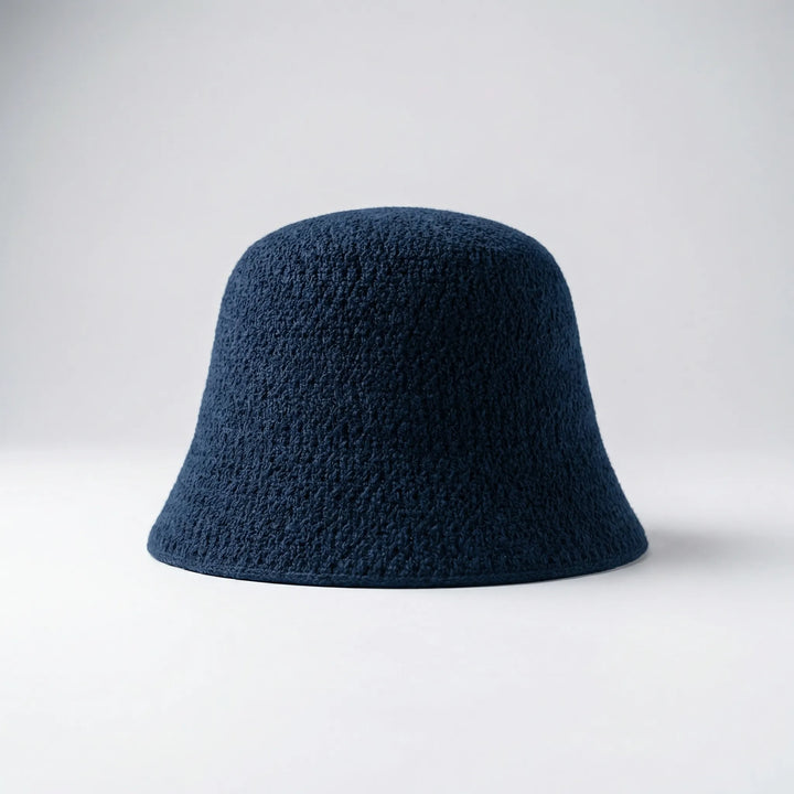 Brevala - Wide-Brim Hollow-Knit Bucket Hat