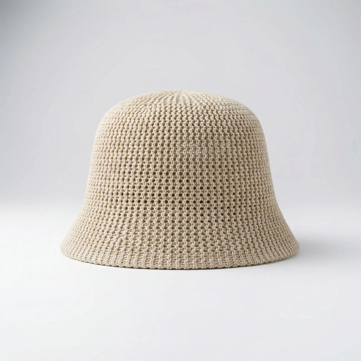 Brevala - Wide-Brim Hollow-Knit Bucket Hat
