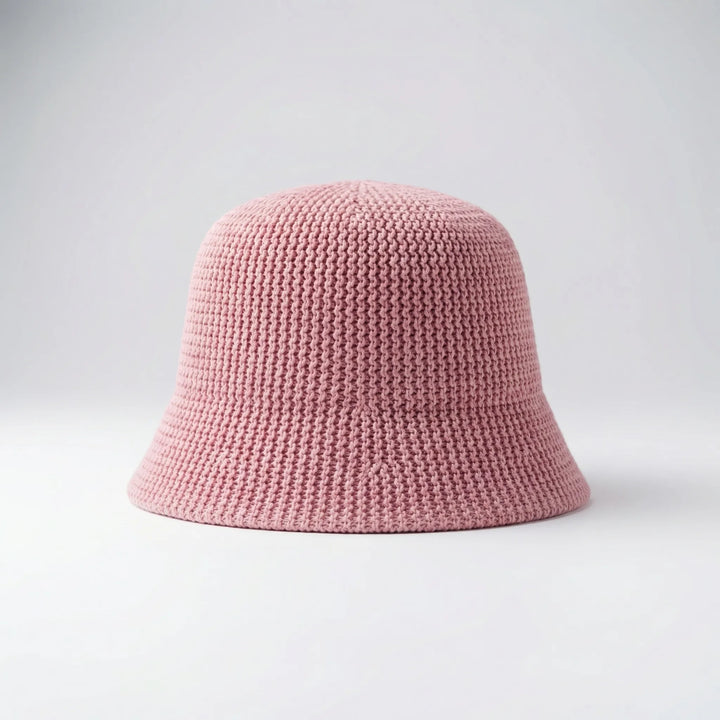 Brevala - Wide-Brim Hollow-Knit Bucket Hat