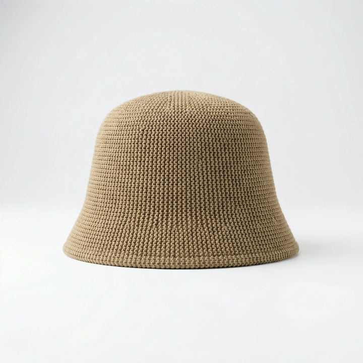 Brevala - Wide-Brim Hollow-Knit Bucket Hat