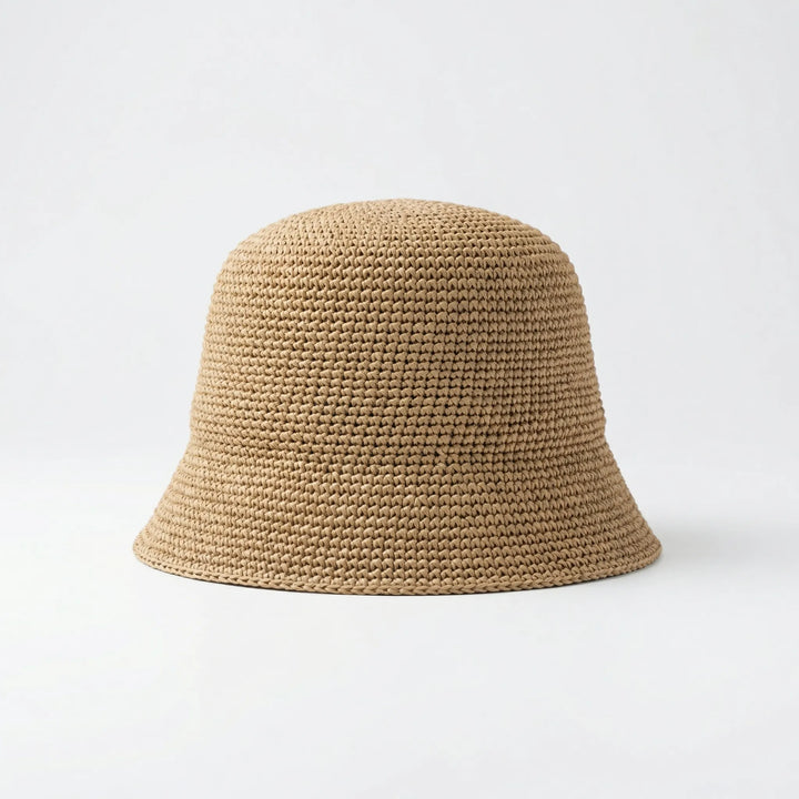 Brevala - Wide-Brim Hollow-Knit Bucket Hat