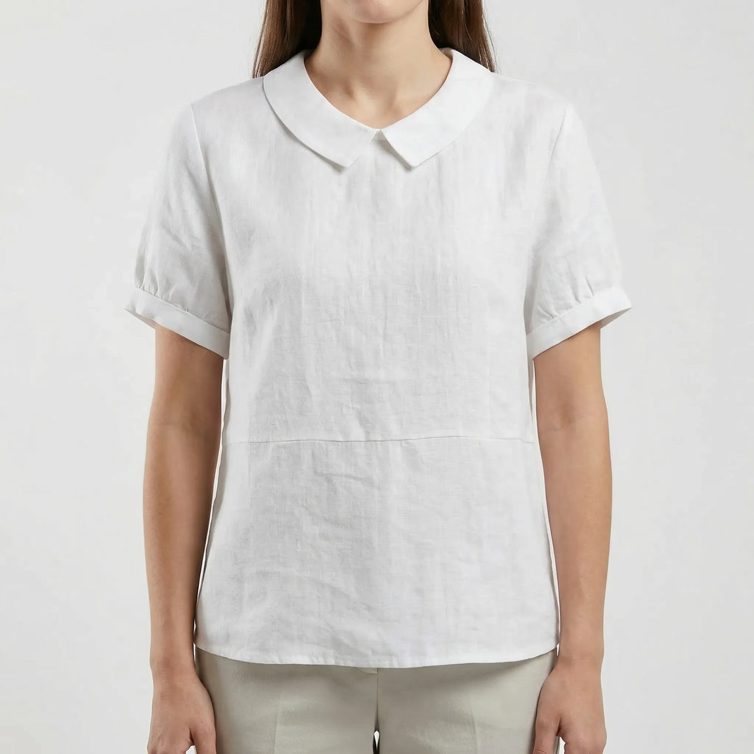 Brezali - Relaxed Fit Short Sleeve Blouse