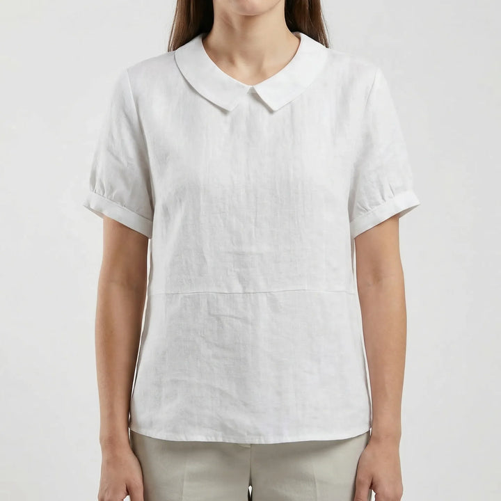 Brezali - Relaxed Fit Short Sleeve Blouse