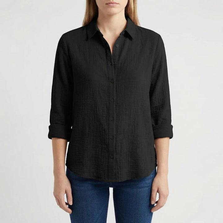 Brezella - Relaxed Button-Down Women's Blouse