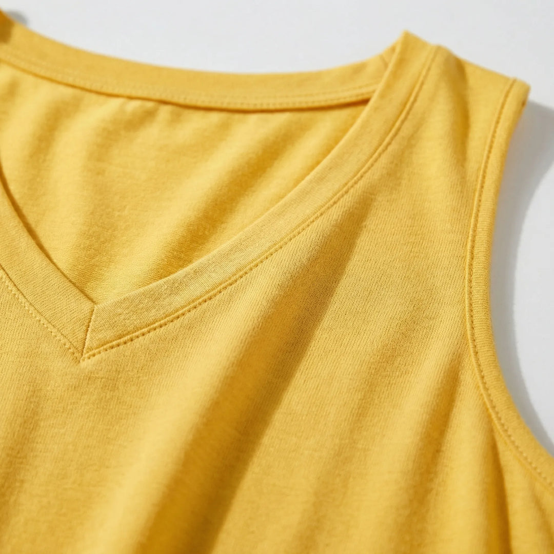Brezova - Loose Deep V-Neck Sleeveless Top