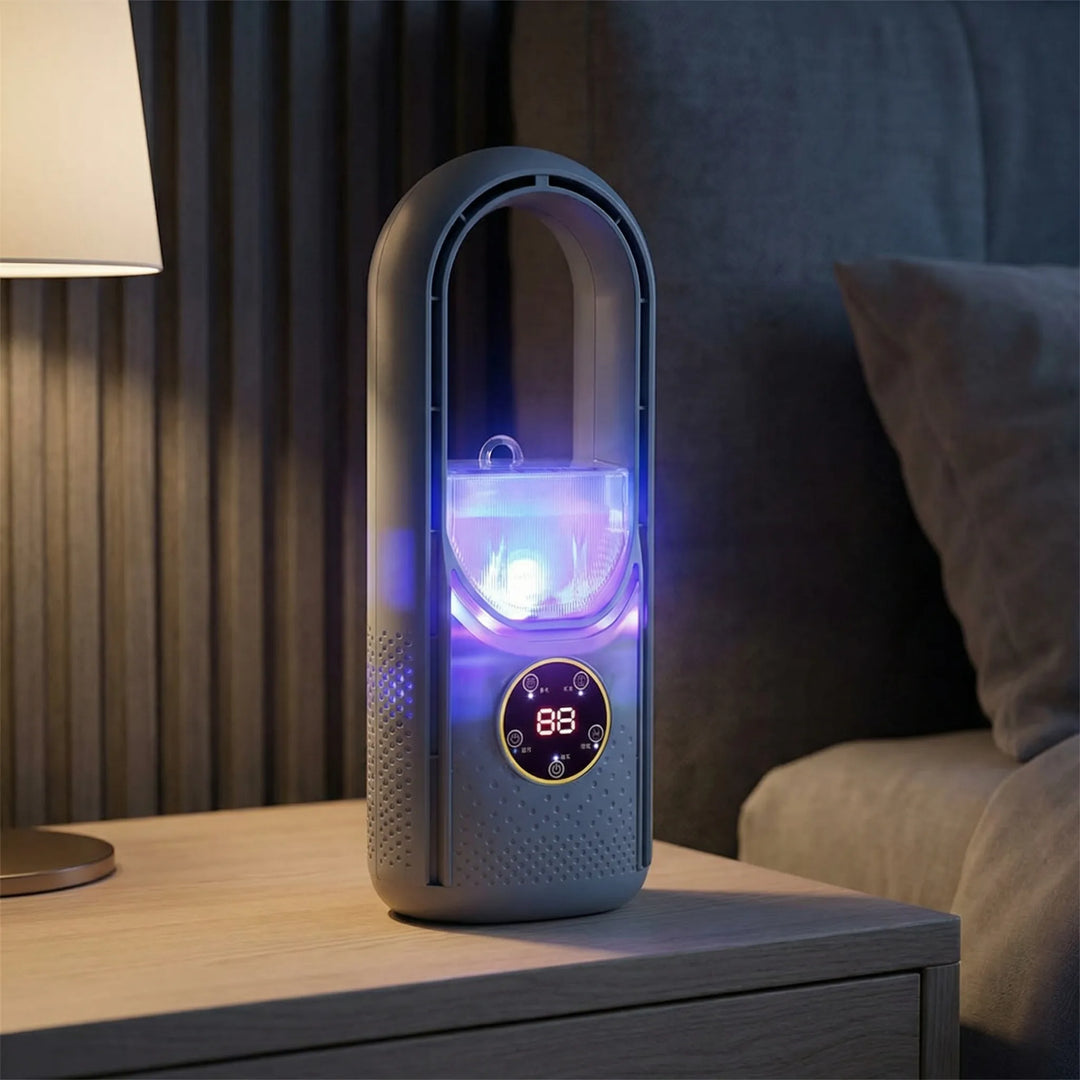 Brezulo - Bladeless Portable Desktop Fan With Night Light