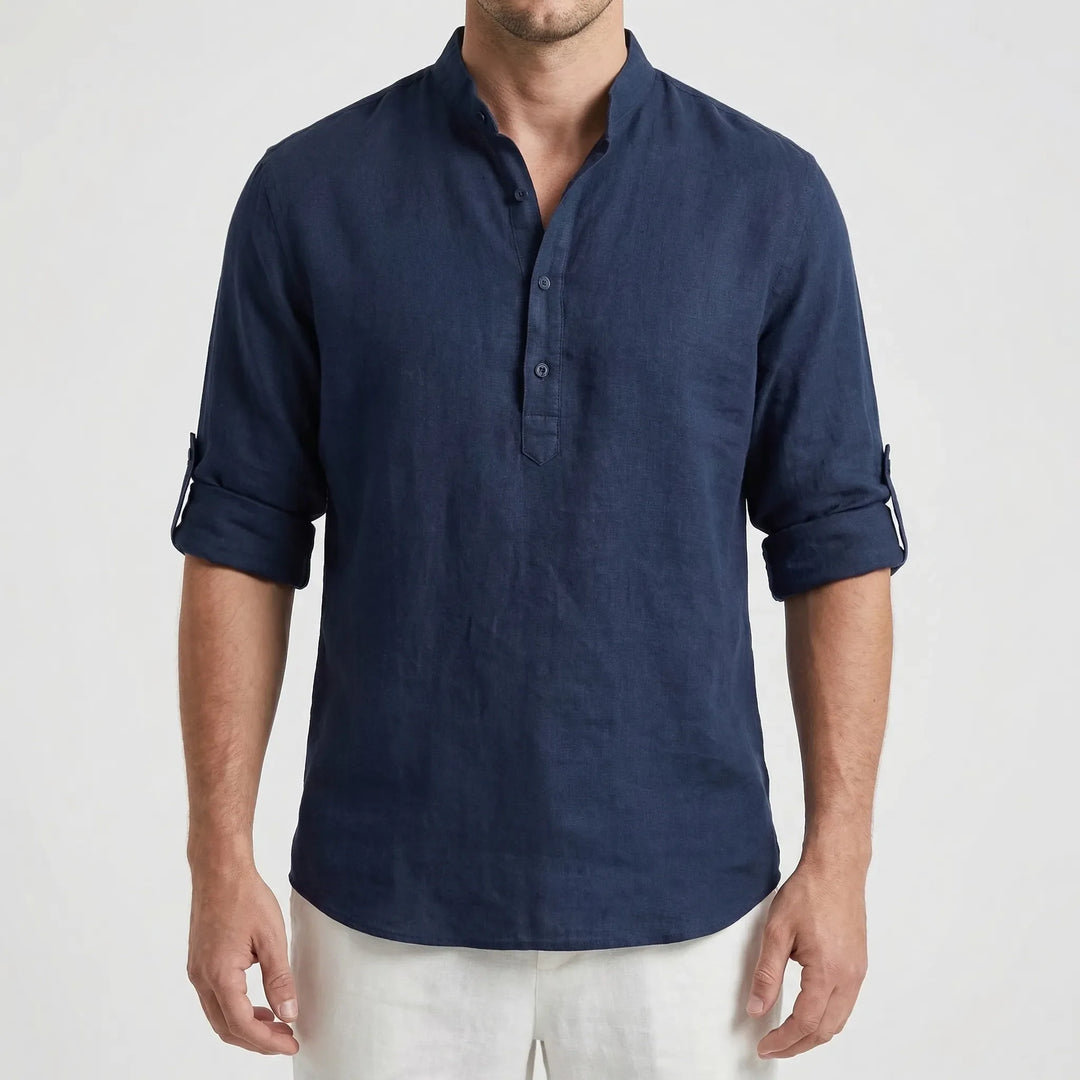 Brezzlo - Long-Sleeve Casual Henley Shirt