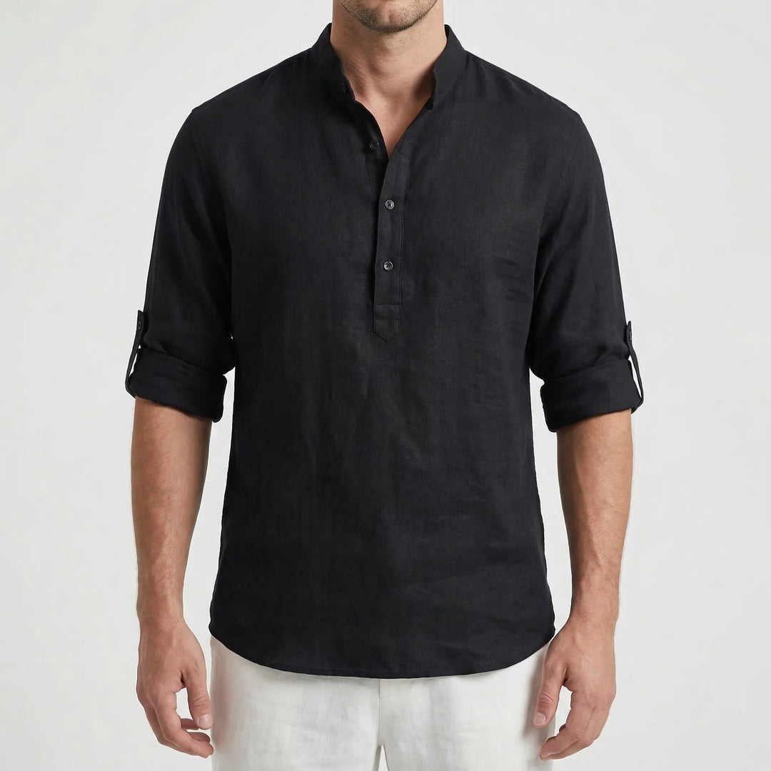 Brezzlo - Long-Sleeve Casual Henley Shirt