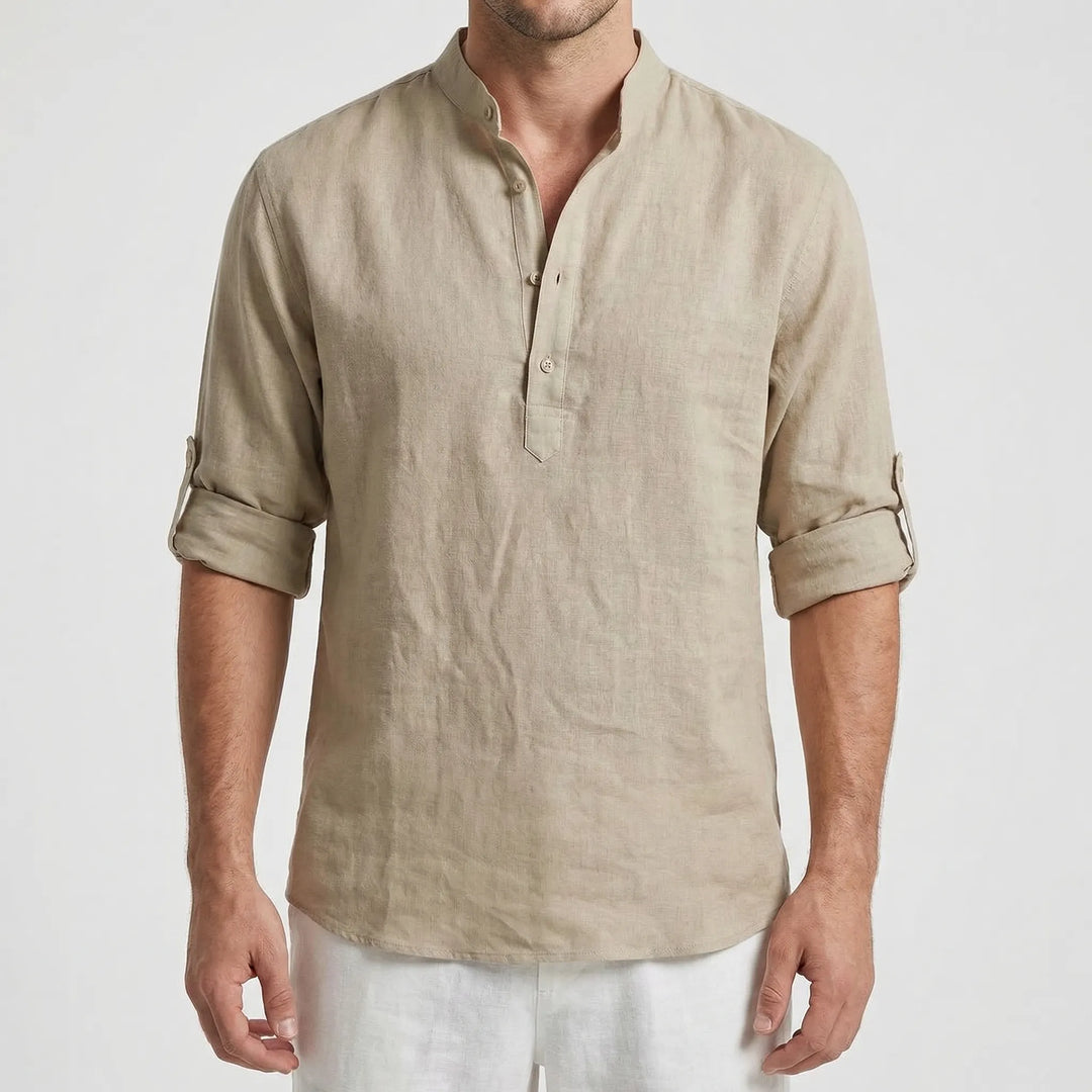 Brezzlo - Long-Sleeve Casual Henley Shirt