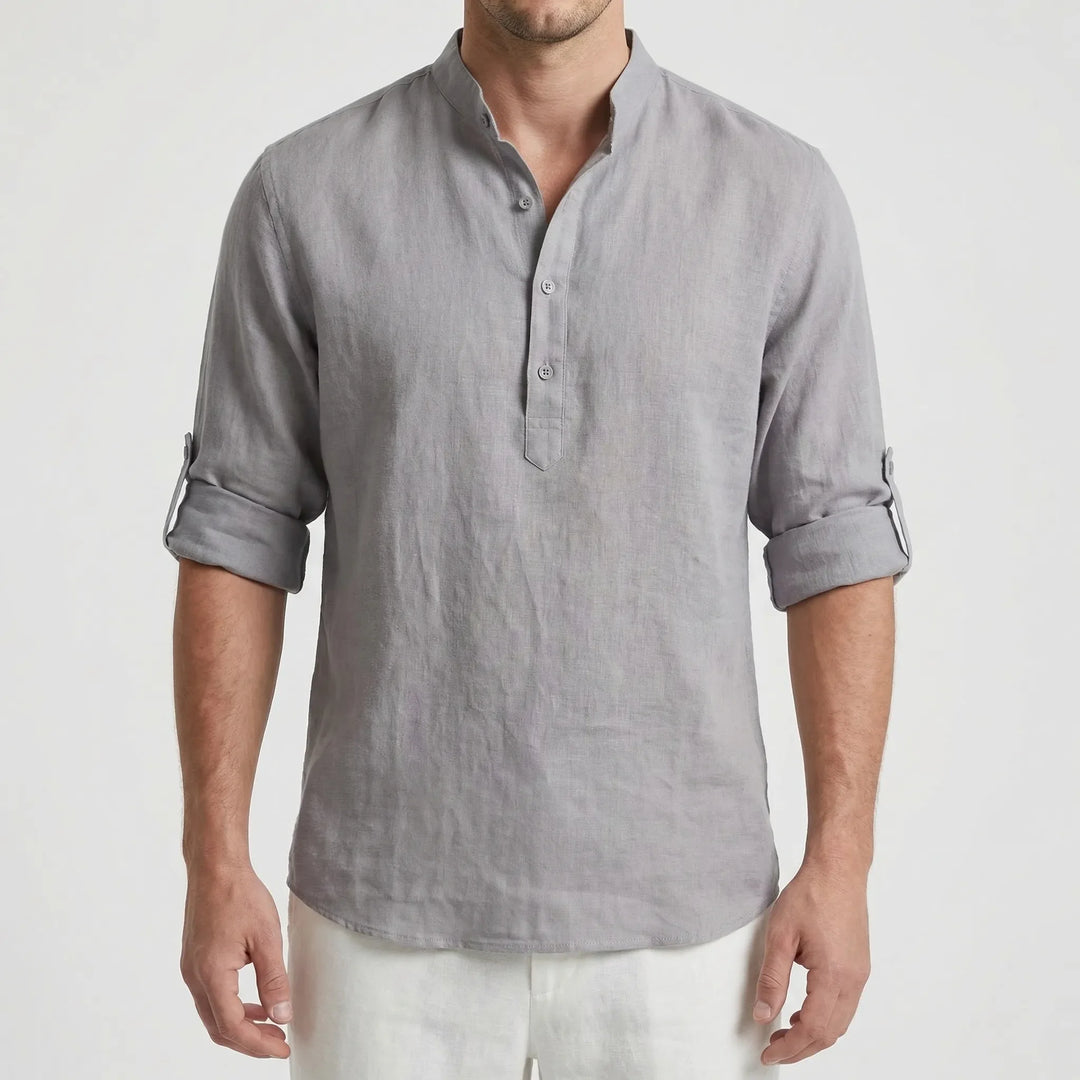 Brezzlo - Long-Sleeve Casual Henley Shirt