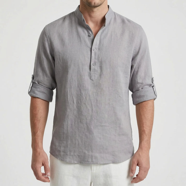 Brezzlo - Long-Sleeve Casual Henley Shirt