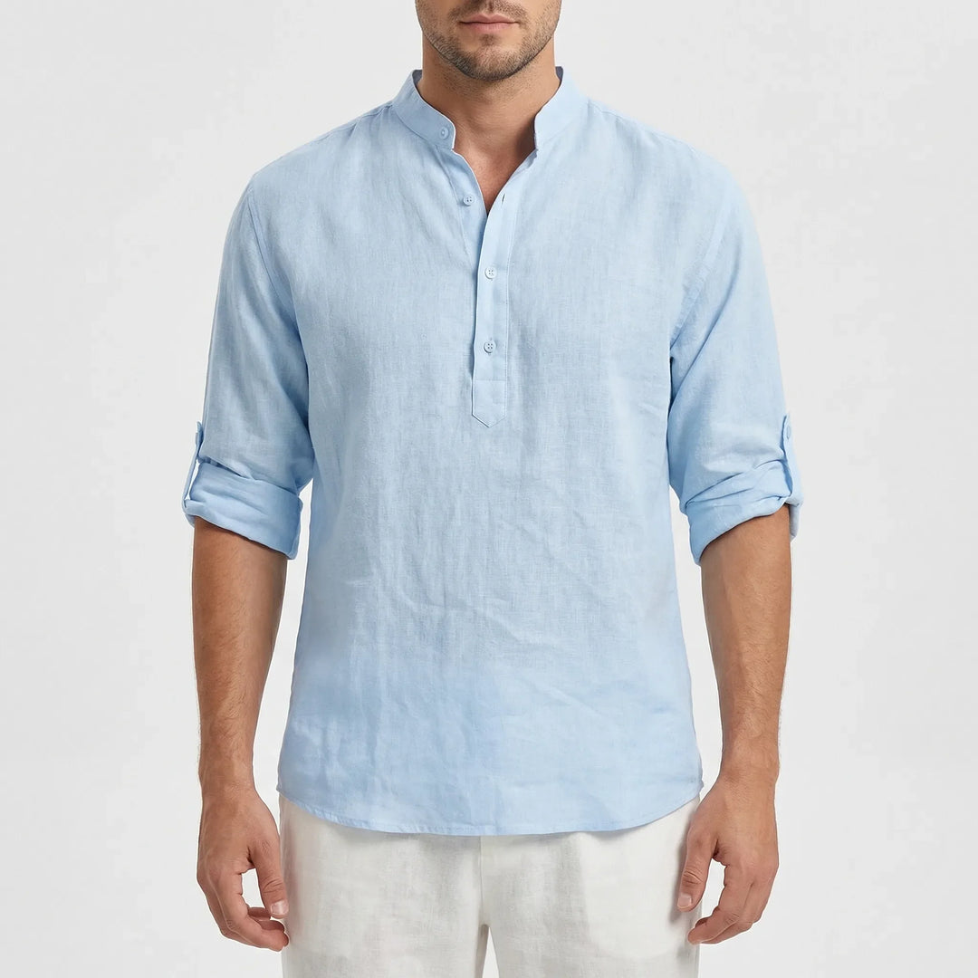 Brezzlo - Long-Sleeve Casual Henley Shirt