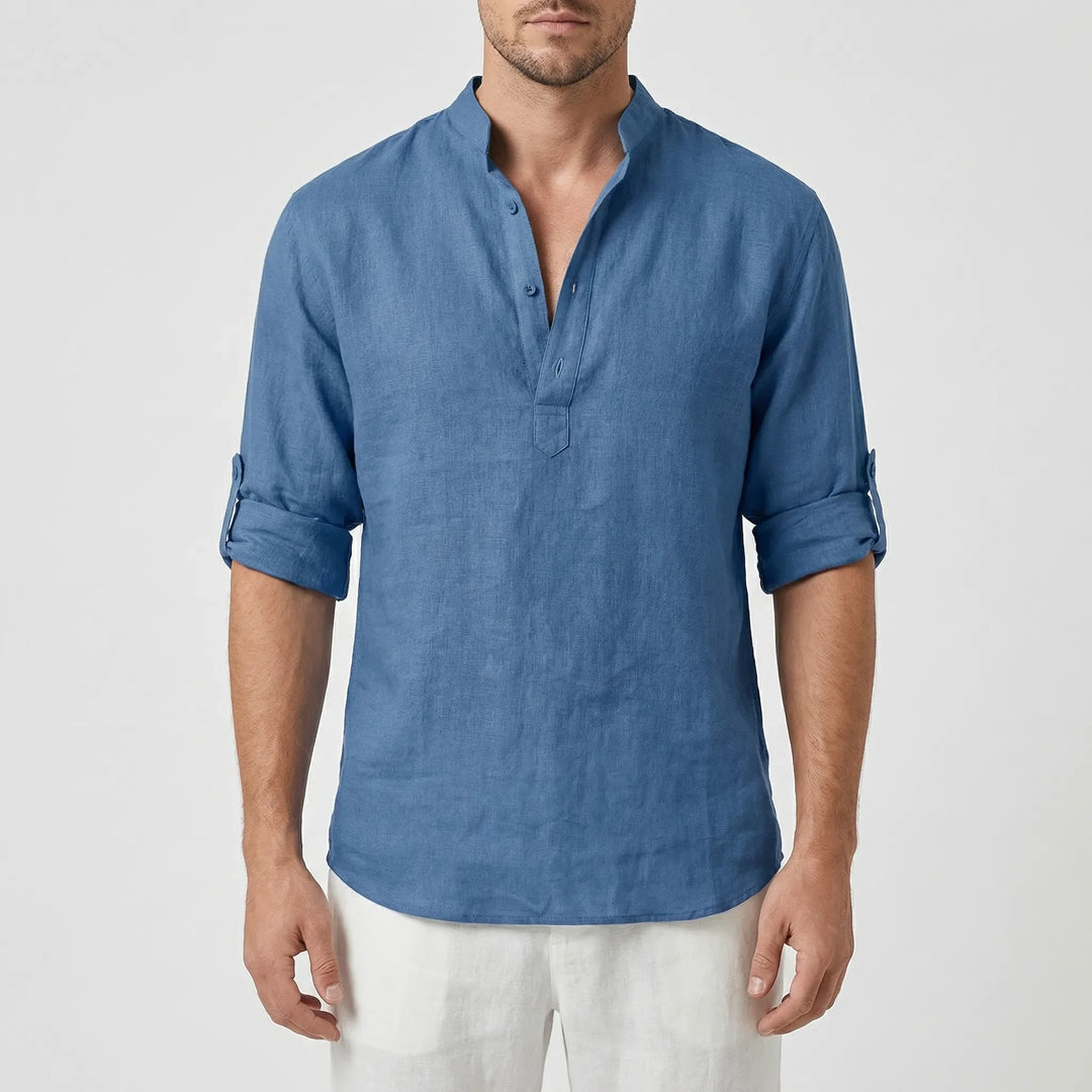 Brezzlo - Long-Sleeve Casual Henley Shirt