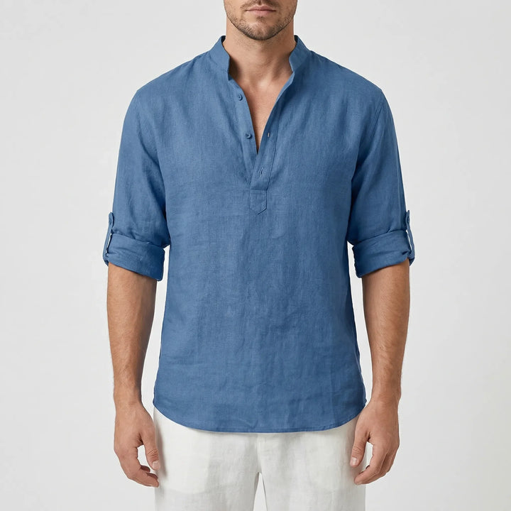 Brezzlo - Long-Sleeve Casual Henley Shirt