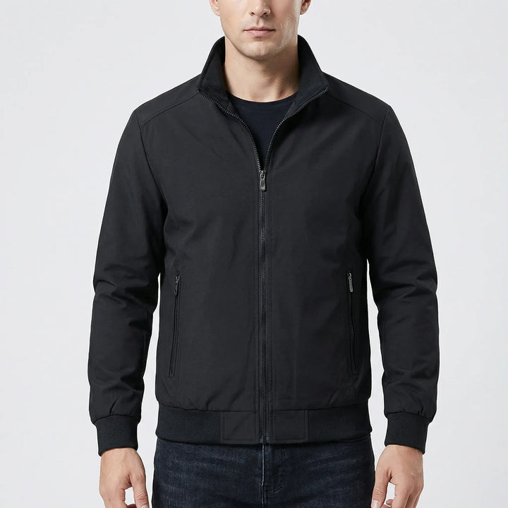 Brezzon - Stand Collar Windbreaker Jacket For Men