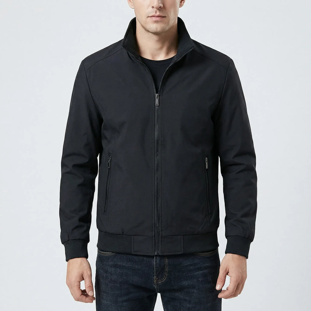 Brezzon - Stand Collar Windbreaker Jacket For Men