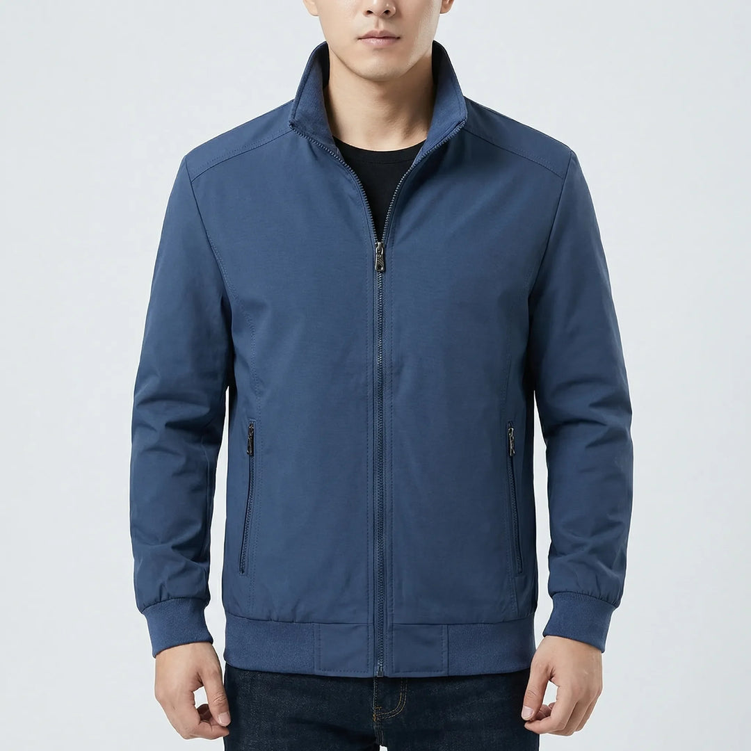 Brezzon - Stand Collar Windbreaker Jacket For Men