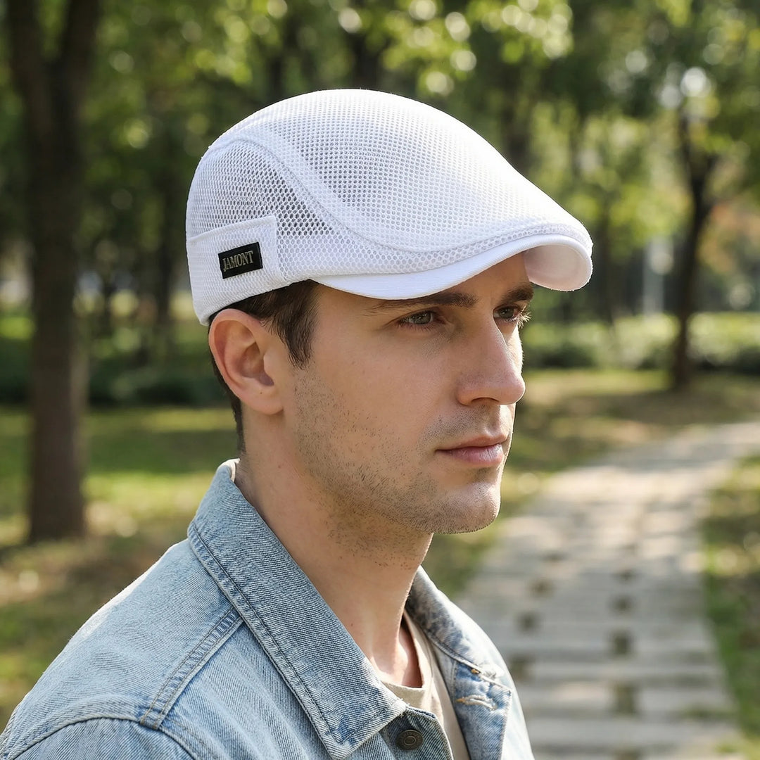 Brimow - Breathable Mesh Flat Cap For Men