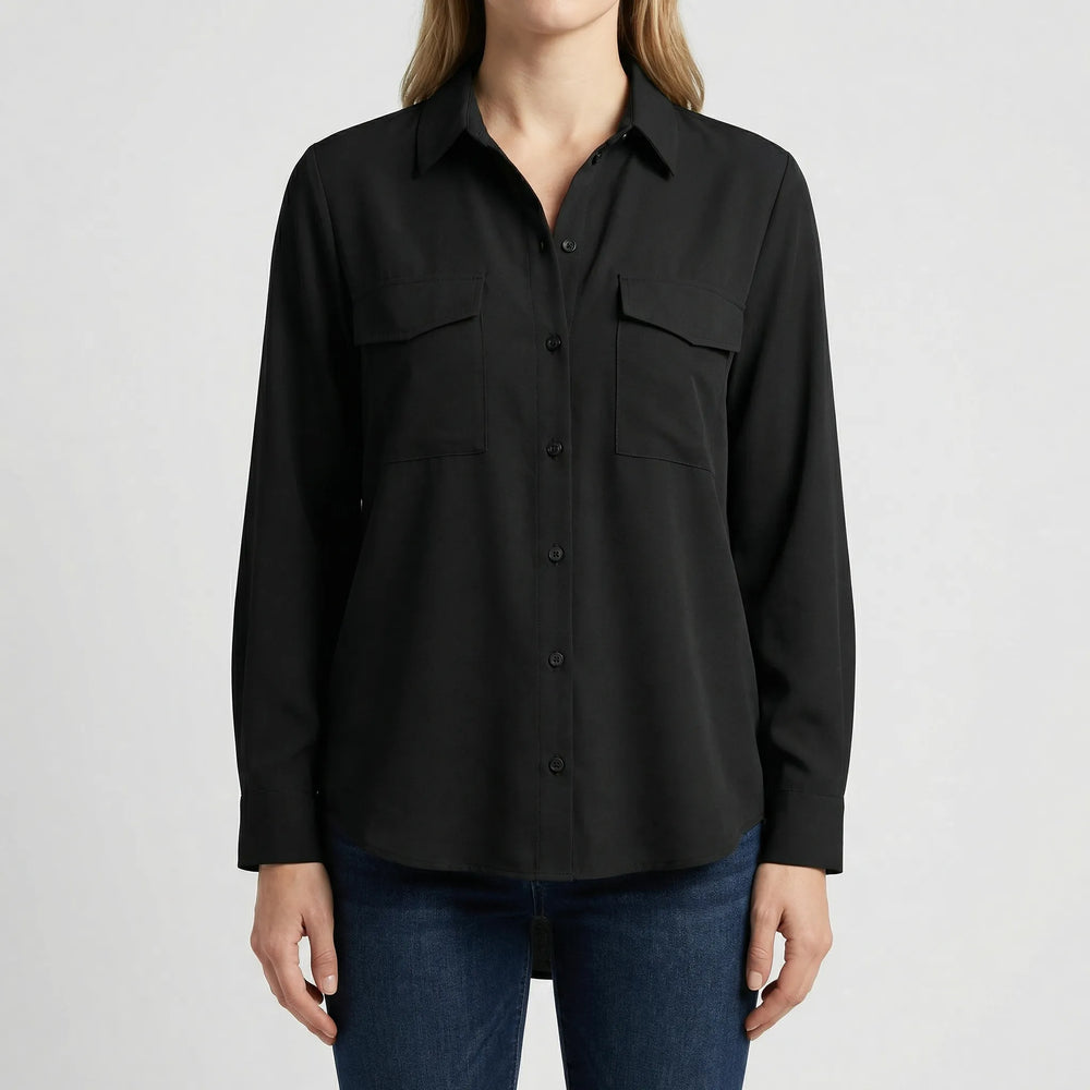 Brixette - Relaxed-Fit Long-Sleeve Button-Up Blouse