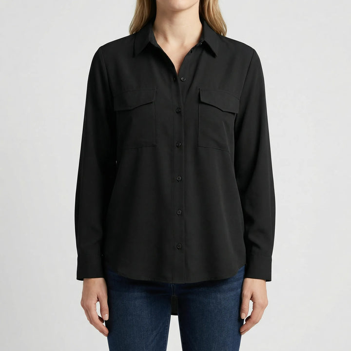 Brixette - Relaxed-Fit Long-Sleeve Button-Up Blouse