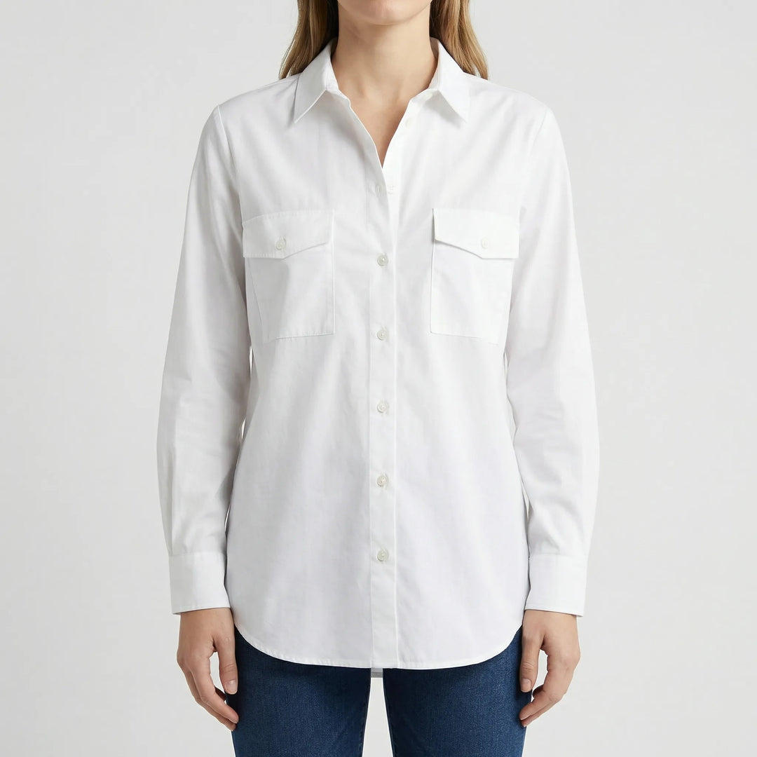 Brixette - Relaxed-Fit Long-Sleeve Button-Up Blouse