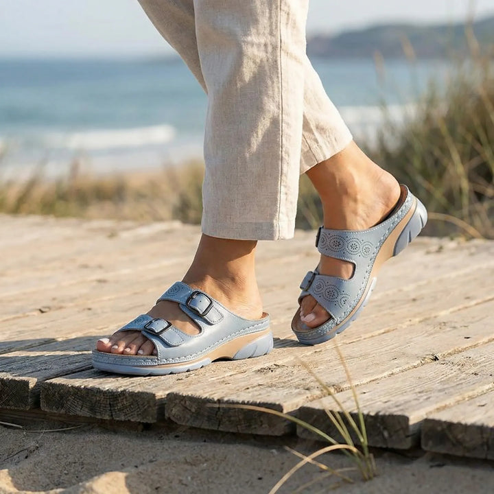 Buckway - Open-Toe Wedge Platform Sandal