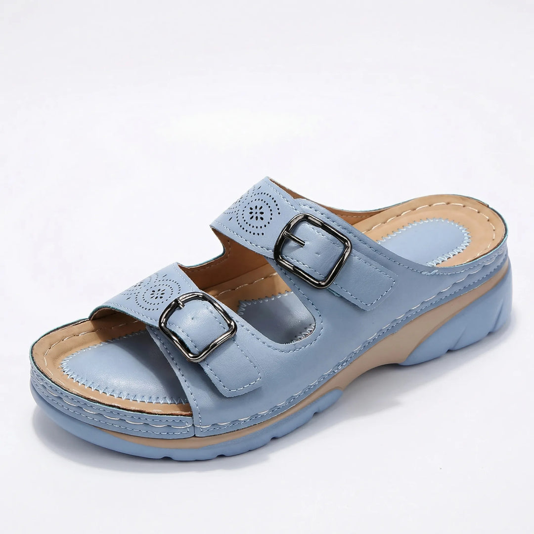Buckway - Open-Toe Wedge Platform Sandal